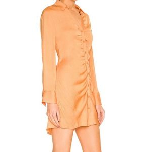 Steve Madden Lets Disco Shirt Dress Women's Size M Orange Polyester Collared